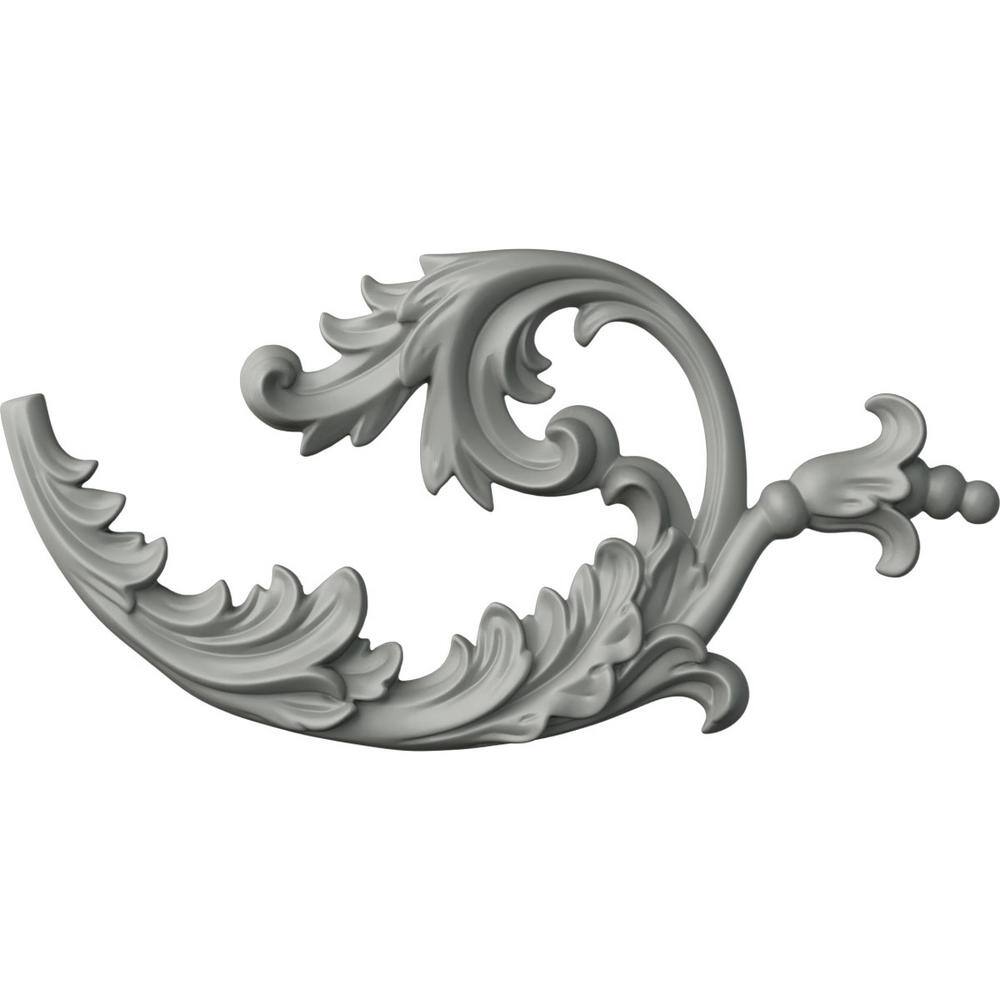 Primed White Polyurethane Architectural Right Onlay, 12"W x 6"H