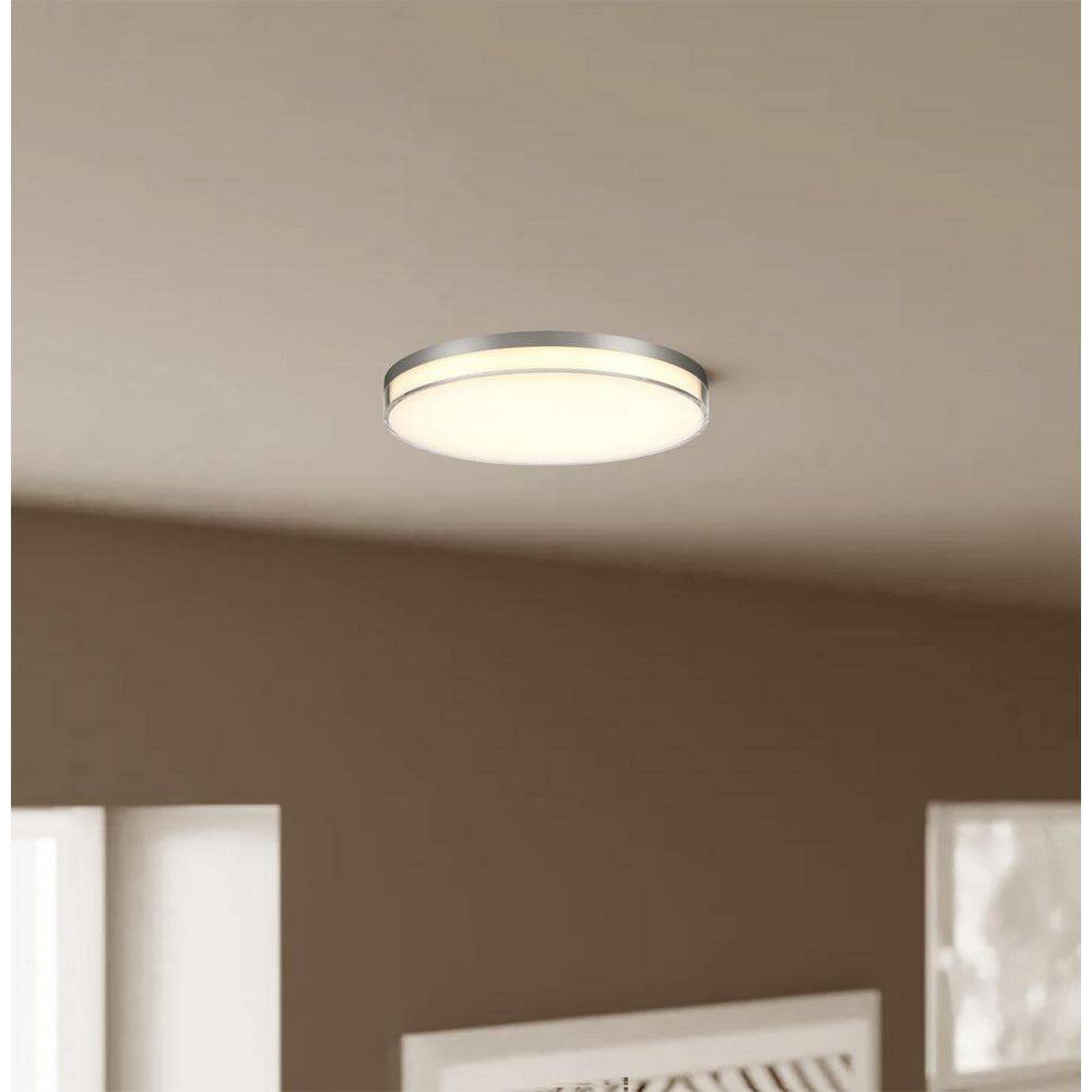 11-Inch Brushed Nickel LED Flush Mount Light with Acrylic Shade