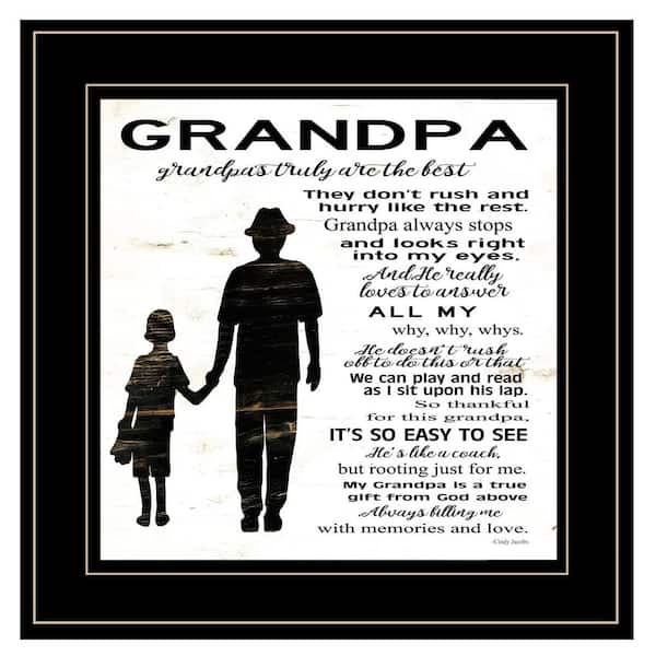 HomeRoots Charlie My Grandpa is the Best 1-Piece Framed Wall Art 15 in. x 15 in.