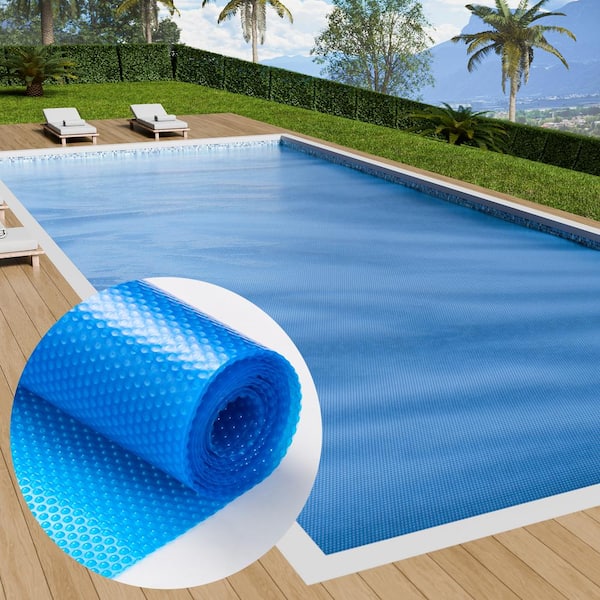 Solar Pool Cover 24 x 12 ft Rectangle Solar Blanket for Pools Inground Above Ground Swimming Pool Solar Cover Blue