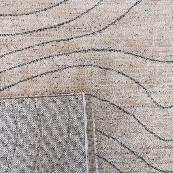 4 ft. x 6 ft. Cream and Beige Abstract Area Rug