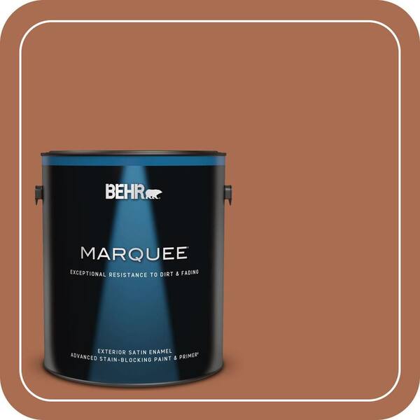 BEHR MARQUEE 1 gal. #BIC-45 Airbrushed Copper Satin Enamel Exterior Paint & Primer