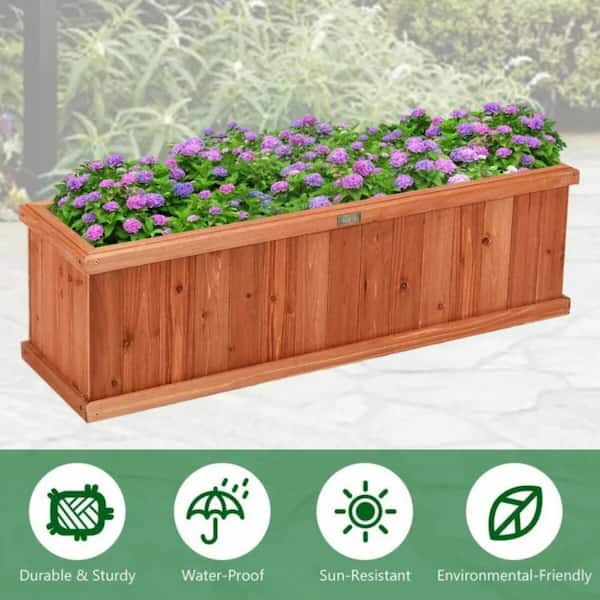 AOPSPS 40 in. L x 12in. W x 12 in. H Wooden Decorative Planter Box
