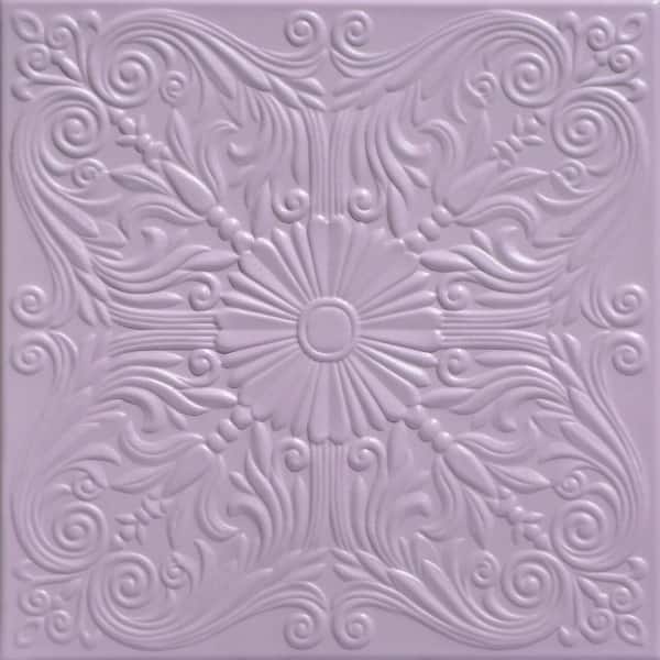 A La Maison Ceilings Spanish Silver Inspired 1.6 ft. x 1.6 ft. Decorative Foam Glue Up Ceiling Tile (21.6 sq. ft./case)