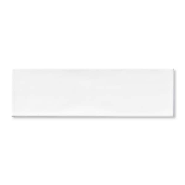 Bedouin White Gloss Subway Tile 4 in. x 6 in. Glossy Ceramic Tile Sample