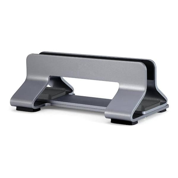 Aluminum Vertical Laptop Stand Dock Holder, Space-Saving Upright Storage for Laptop in Gray
