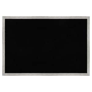 Shiplap White Narrow Wood Framed Black Corkboard 25 in. x 17 in. Bulletin Board Memo Board