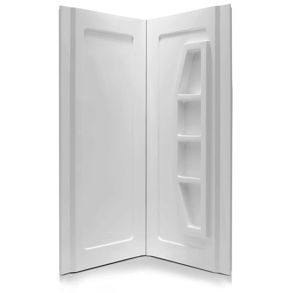 Gradient 36 in. x 36 in. x 74 in. 2-piece DIY Friendly Corner Shower Surrou