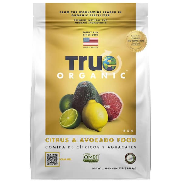 TRUE ORGANIC 12 lbs. Organic Citrus and Avocado Tree Food Dry Fertilizer, OMRI Listed, 4-5-4