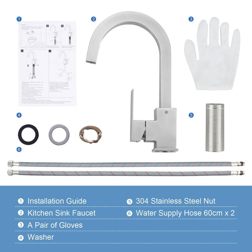 Brushed Nickel Single Handle Bar Faucet with Ceramic Valve
