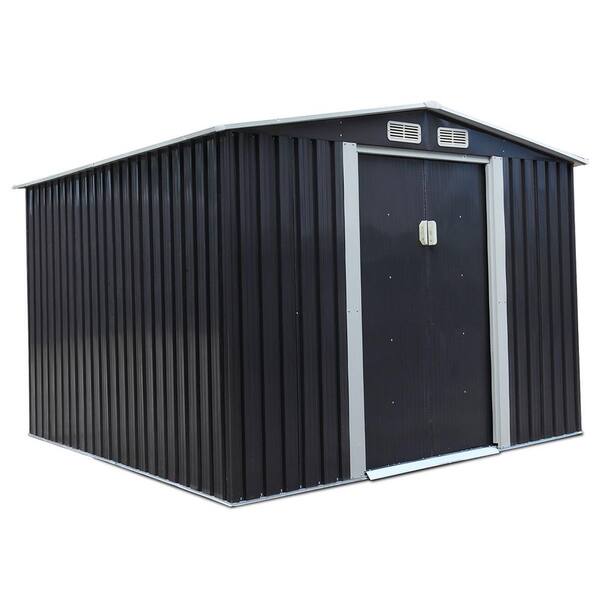 Jaxpety 8 4 Ft W X D Outdoor, Home Depot Outdoor Metal Storage Sheds