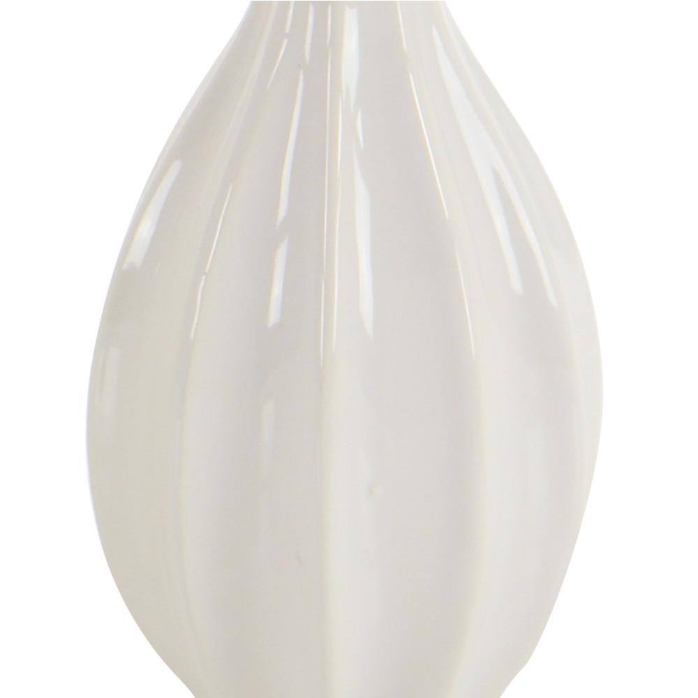 White Modern Ceramic Bud Vase Set - 12" Tall