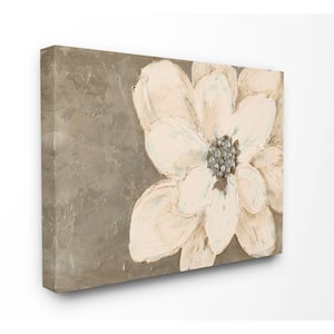 36 in. x 48 in. "Abstract Gold Silver Flower Collage Painting" by Lanie Loreth Canvas Wall Art