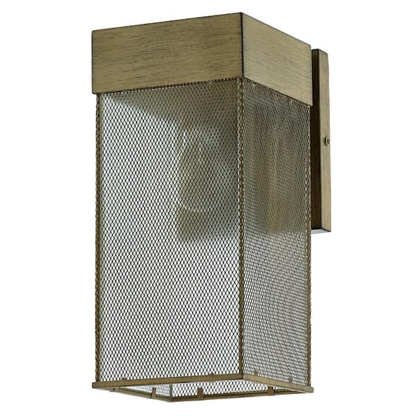 River of Goods Dixsie1-Light Brushed Brown Outdoor Wall Lantern Sconce Exterior Lighting with Farmhouse
