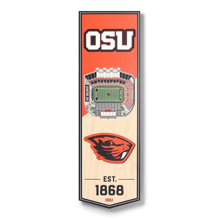 YouTheFan NCAA Oregon State Beavers  3D Stadium 6 x 19 Banner-Reser Stadium Decorative Word Sign
