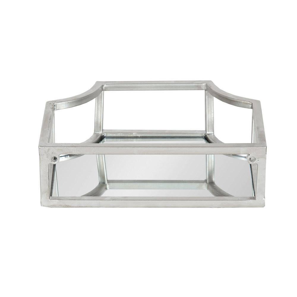 Ciel Glam Geometric Silver Wall Sconce Shelf Set