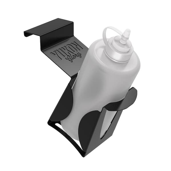 Yukon Glory Griddle Squeeze Bottle Holder, Clips to Front of Griddle, Holds 2 Squeeze Bottles or Drinks