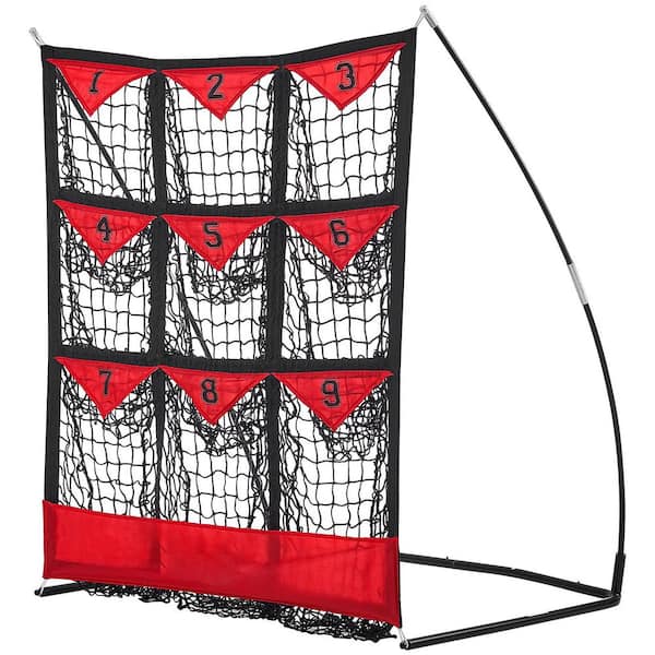 SKYSHALO 9 Hole Baseball Net 36 in. L x 30 in. W Softball Baseball Training Equipment Portable Quick Assembly Trainer Aid