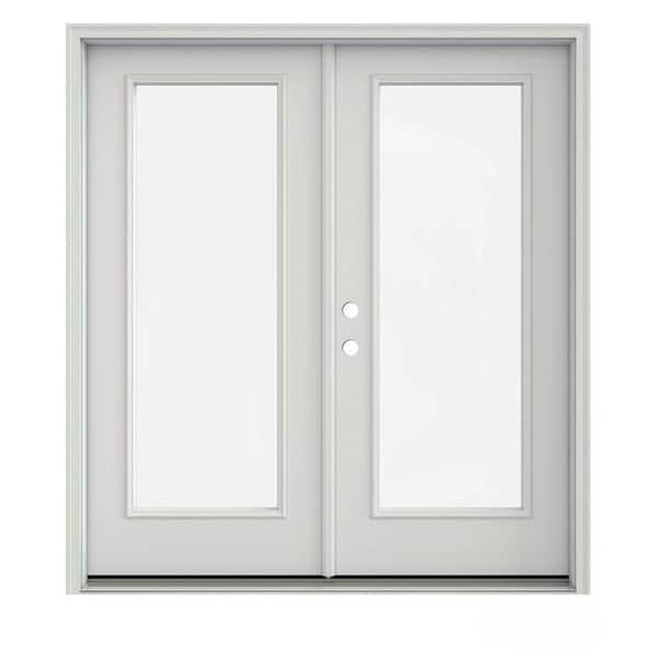 JELD-WEN 72 in. x 80 in. Primed Steel Right-Hand Inswing Full Lite Glass Stationary/Active Patio Door