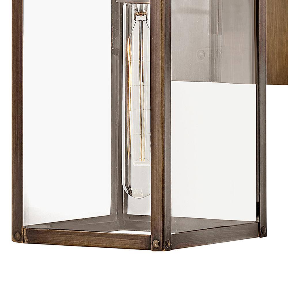 Burnished Bronze Dimmable LED Wall Lantern with Clear Glass