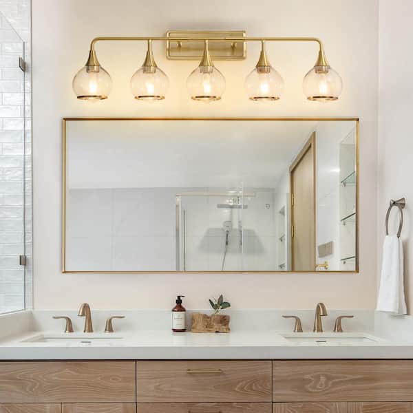 PRESDE 3-Light LED Bathroom Vanity Fixture – Modern Chrome With Crystal Glass Globes For Over-Mirror Lighting (G9 Bulbs Not Included)