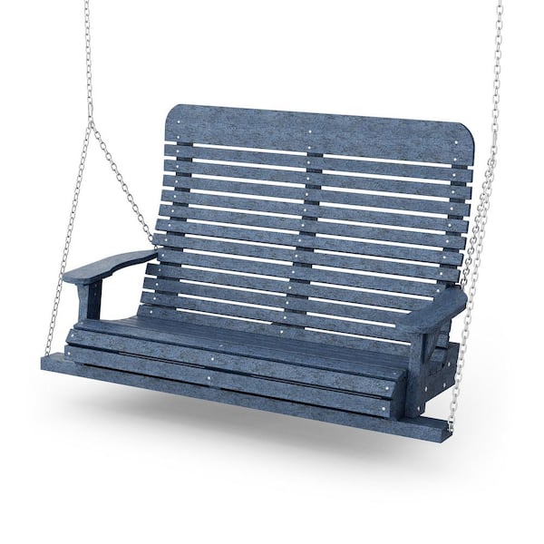 Wildridge Signature 2-Person Patriot Blue Plastic Porch Swing