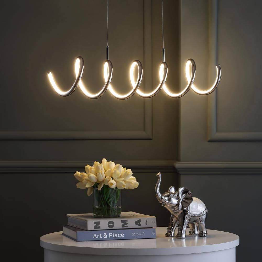 Ali 31" Chrome LED Linear Pendant Light