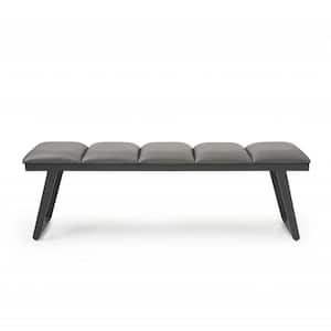 Amelia Gray 57 in. Faux Leather Bedroom Bench Backless Upholstered