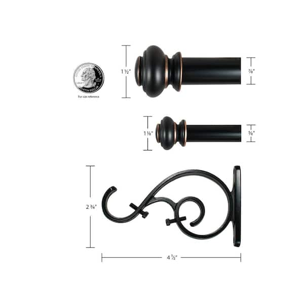 Decopolitan Urn 36 in. - 72 in. Adjustable Double Curtain Rod 1 in