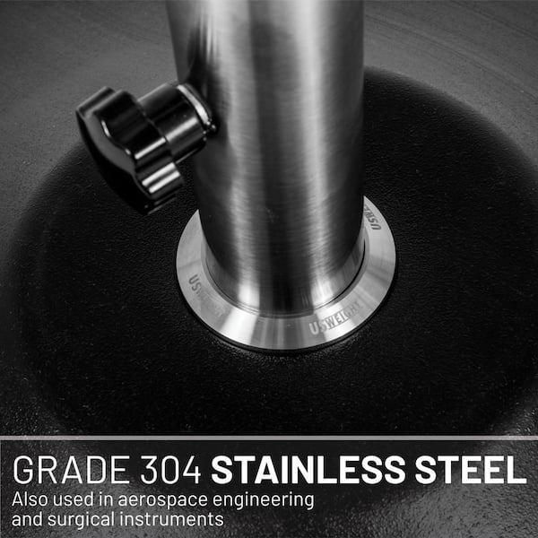 USW 24 In. Dia US Weight Fillable 120 Lbs. Capacity Commercial Free Standing Patio Umbrella Base In Grey Fub120ge