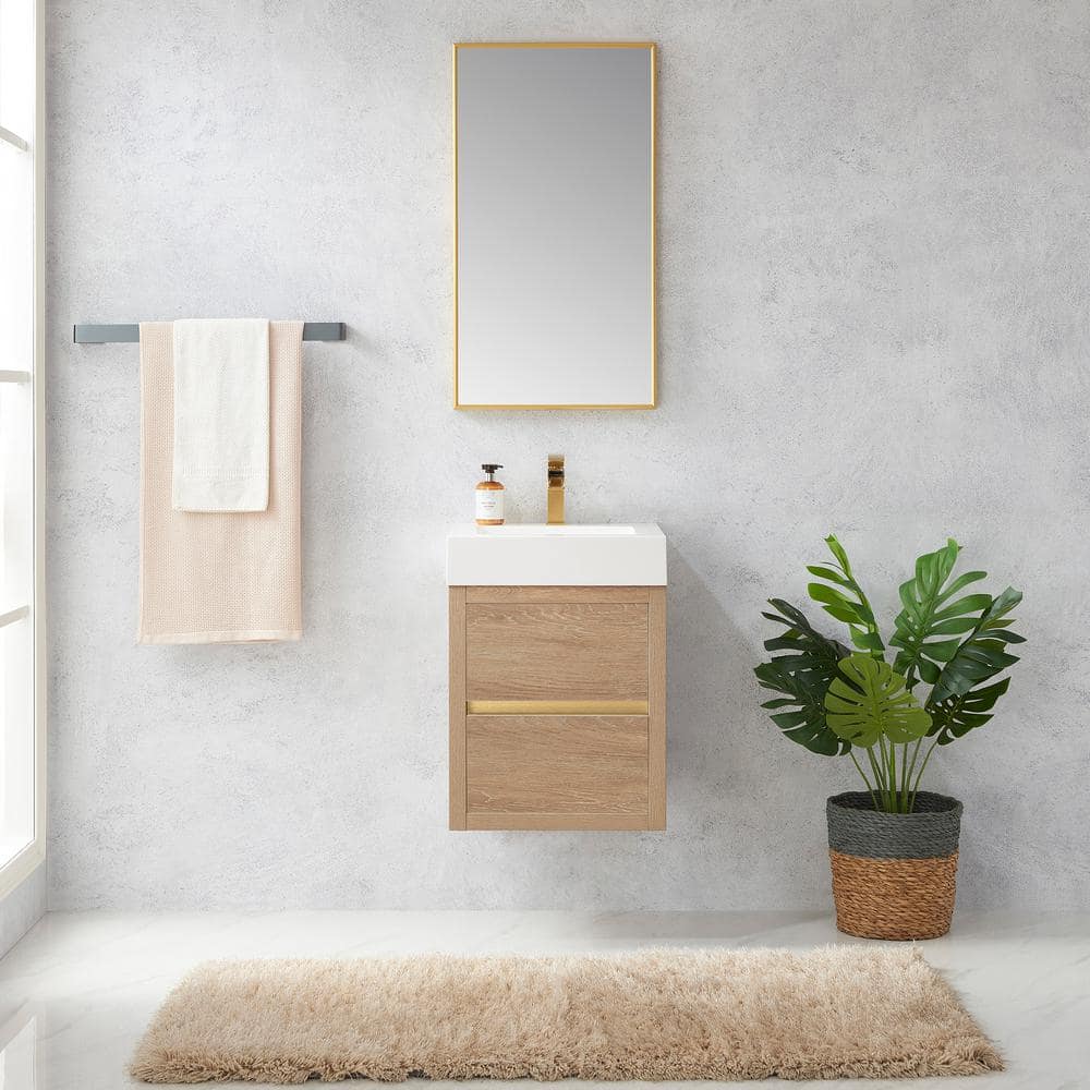 Palencia 18 in. W x 18 in. D x 23.6 in. H Bath Vanity in North American Oak with White Composite Integral Top price history on PriceWatchPro