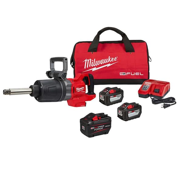 M18 FUEL 18V Lith-Ion Brushless Cordless 1 in. Impact Wrench Extended Reach D-H&le Kit w/Three 12.0 Ah Batteries