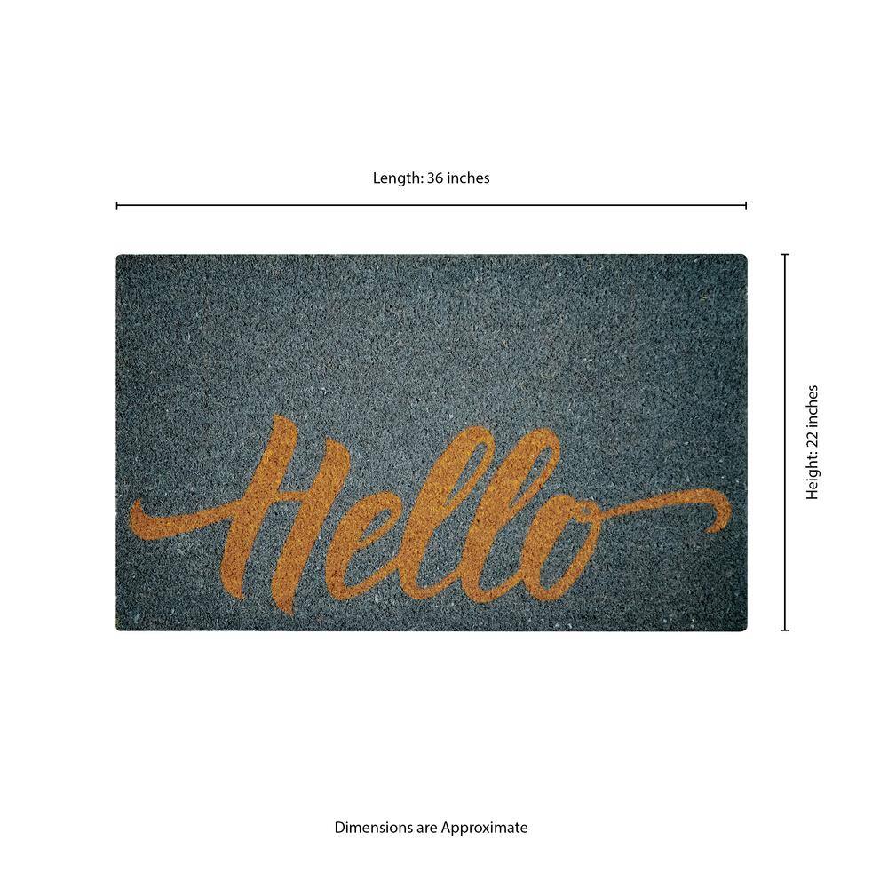 Gray Coir Non-Slip Outdoor Welcome Doormat