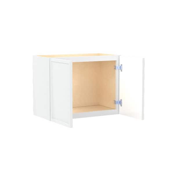 Franklin 24 in. W x 12 in. D x 18 in. H Assembled Plywood Wall Bridge Kitchen Cabinet in Vesper White with Soft Close