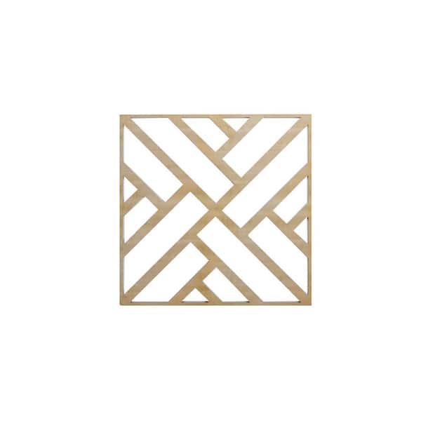 Ekena Millwork 23 3/8 in. x 23 3/8 in. x 1/4 in. Hickory Large Killeen Decorative Fretwork Wood Wall Panels (20-Pack)