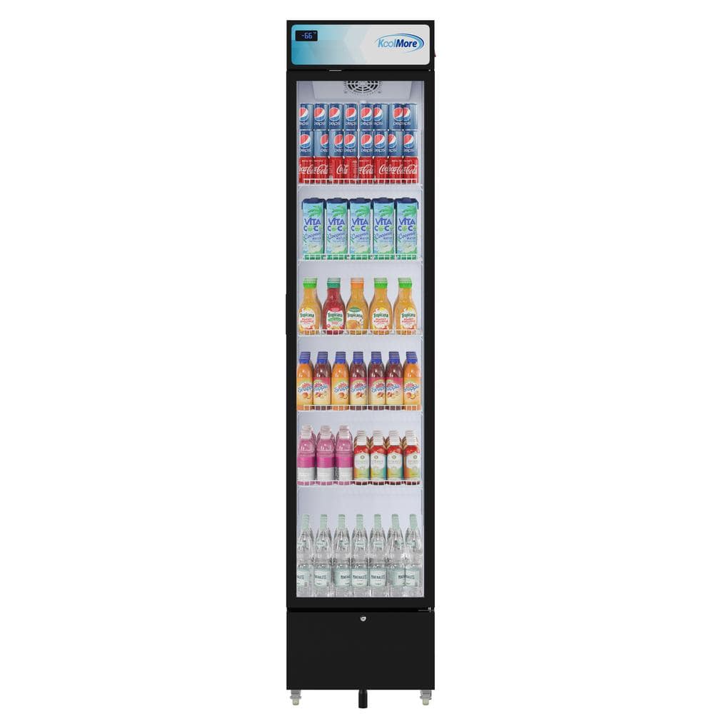 17 in. Slim Commercial Merchandiser Display Refrigerator, 7 cu. ft. in Black