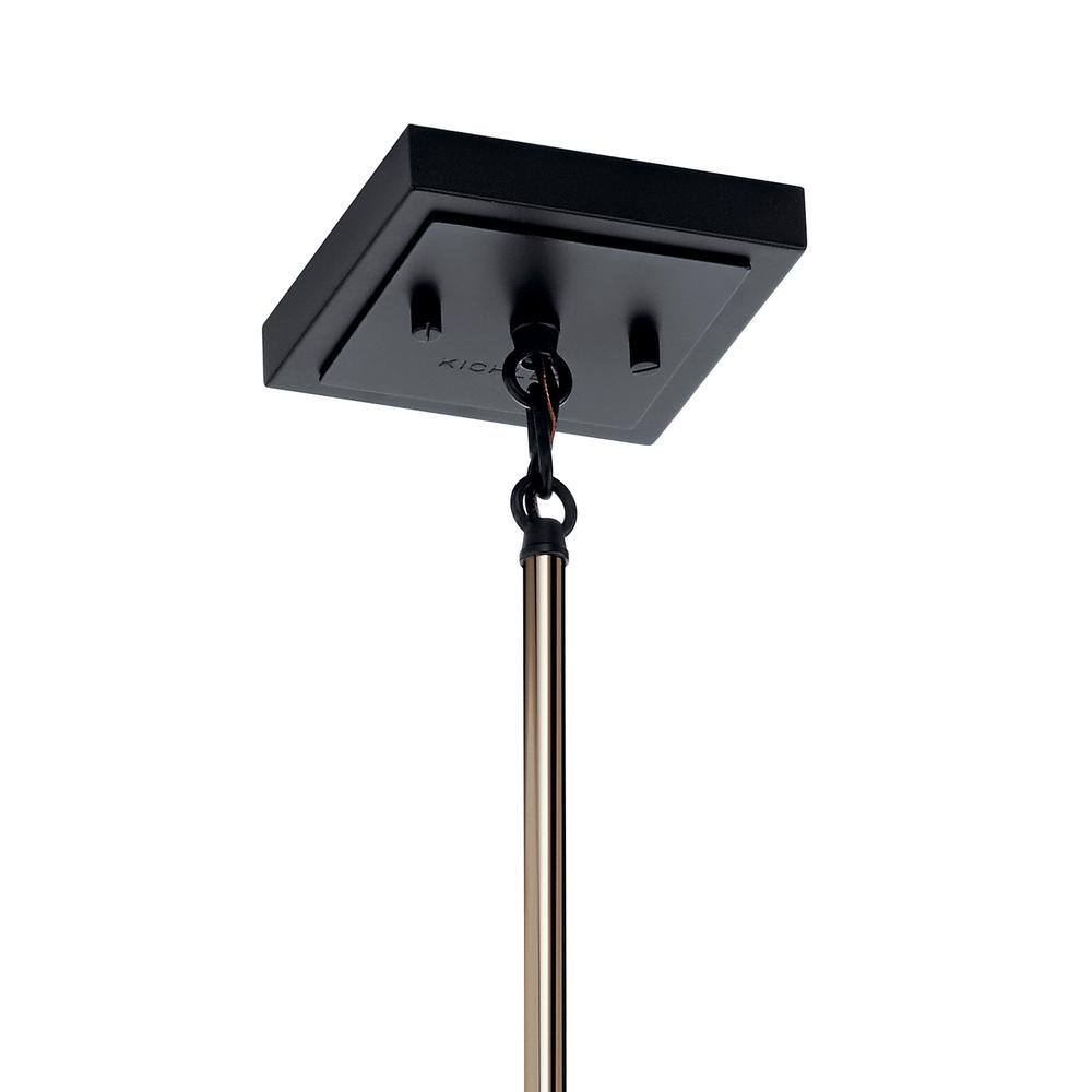 Kitner Vintage Industrial Polished Nickel Pendant with Clear Seeded Glass