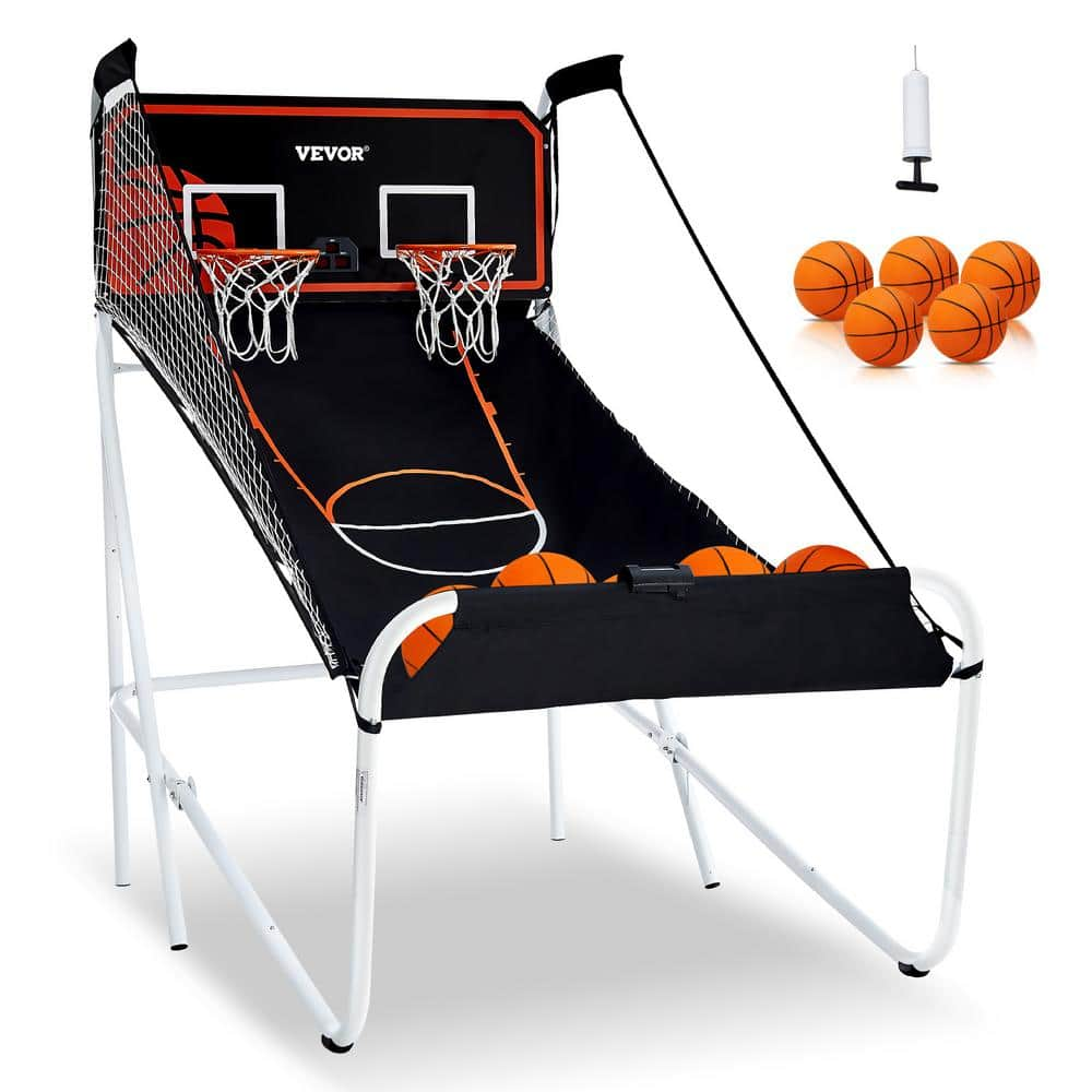 VEVOR Foldable Basketball Arcade Game 2 Player Indoor Basketball Game with 5 Balls, 8 Game Modes Home Dual Shot Sport