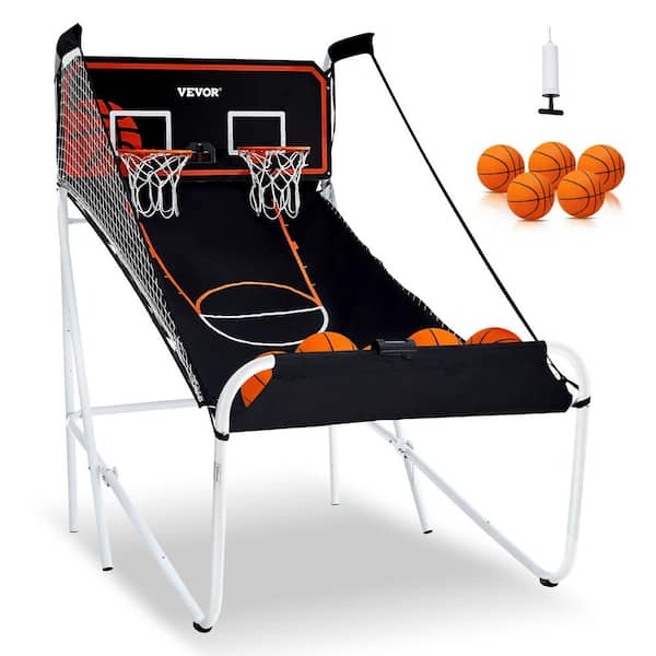 VEVOR Foldable Basketball Arcade Game 2 Player Indoor Basketball Game with 5 Balls, 8 Game Modes Home Dual Shot Sport