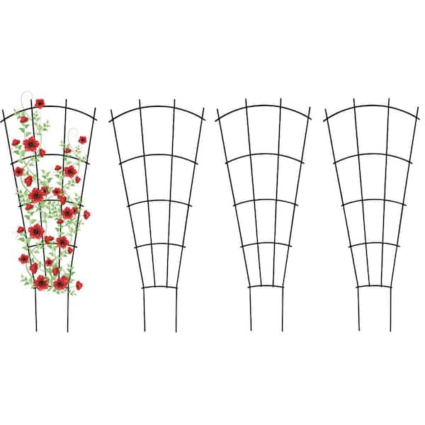 4 Pack 23'' Indoor Plant Trellis for Potted Plants Climbing, Outdoor Metal Garden Trellis Houseplants Flowers Vine Ivy