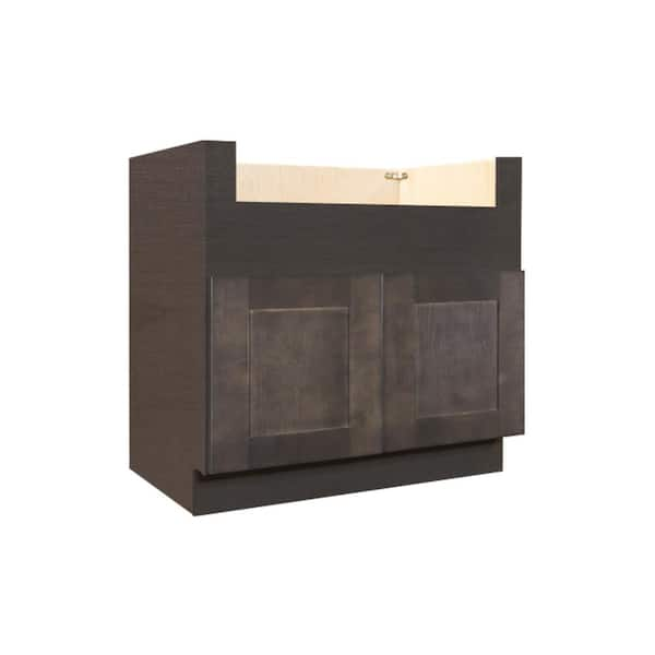 LIFEART CABINETRY Lancaster Charcoal Plywood Shaker Stock