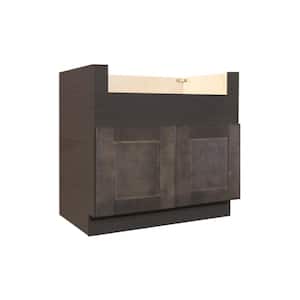 Lancaster Charcoal Plywood Shaker Stock Assembled Farm Sink Base Kitchen Cabinet 36 in. W. x 34.5 in. H x 24 in. D