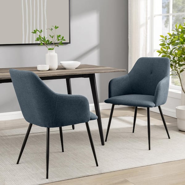 Walker Edison Furniture Company Indigo Blue Fabric Modern Dining