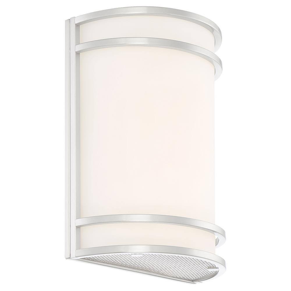 Lola Brushed Steel 10" Dimmable Wall Sconce with Frosted Shade