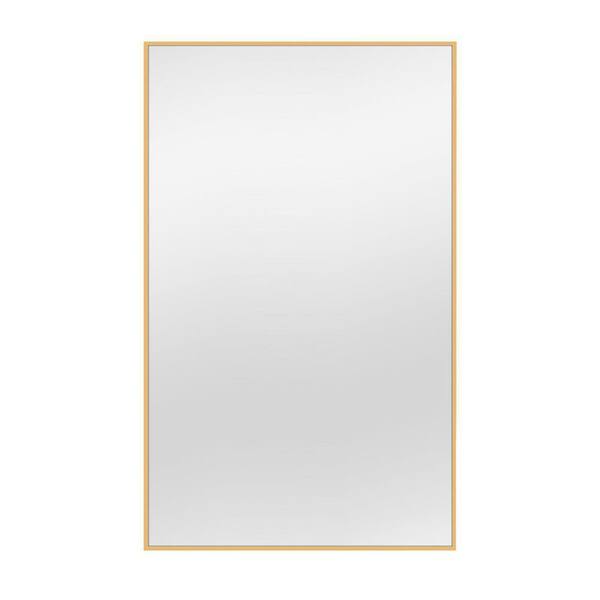 Unbranded Modern 51 in. W x 31 in. H Large Rectangular Framed Wall Bathroom Vanity Mirror in Gold