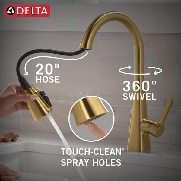 Delta Lenta Brushed Gold 16.25 in. H Pull Down Sprayer