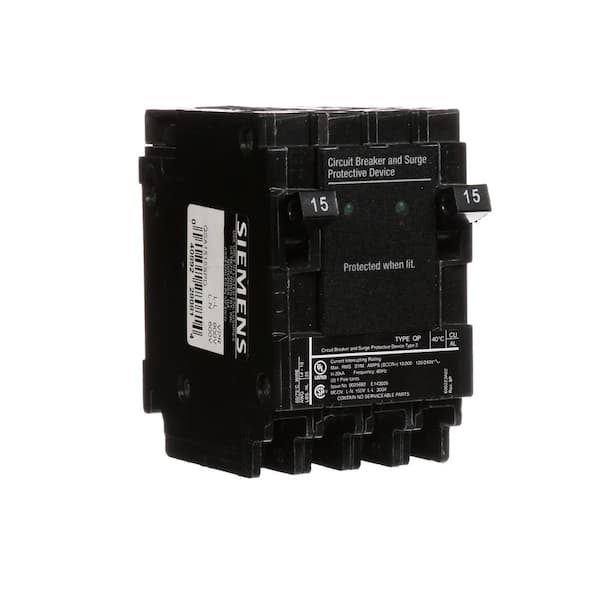 Siemens 15 Amp Single-Pole Type QP Surge Protection Circuit Breaker