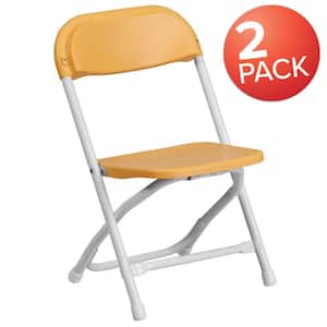 Yellow Kids Plastic Folding Chairs (Set of 2)
