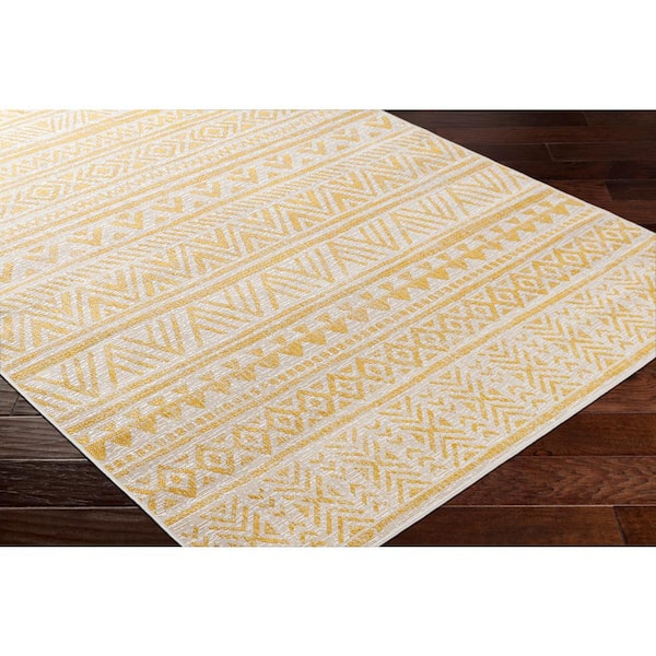 Marcie Yellow Global 9 ft. x 12 ft. Indoor/Outdoor Area Rug