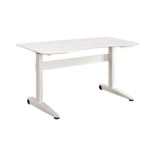 Furniture of America Talbott 59.13 in. Rectangular White Steel Standing Desk with Adjustable Height